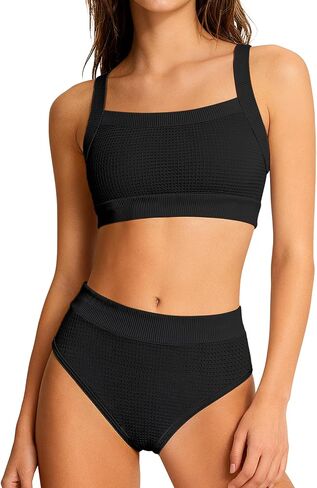 Girls Swimsuit Solid Color Adjustable Straps Bikini Sets 8-16Y in Saudi Arabia