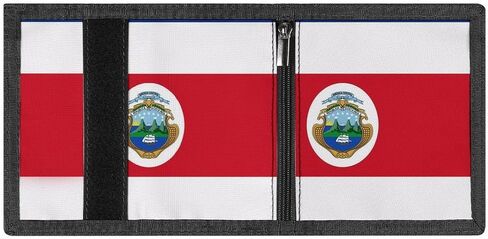 Costa Rica Flag Wallet for Men Women, Slim Patriotic Trifold Canvas Credit Card Holder for Daily Travel Use in Kuwait