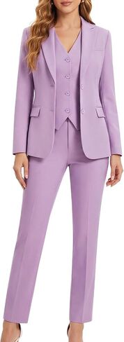 Kelyaa Women's 3 Piece Suit Set Two Button Lady Dressy Business Office Work Tuxedo Professional Blazer Vest and Pants Outfits in Saudi Arabia