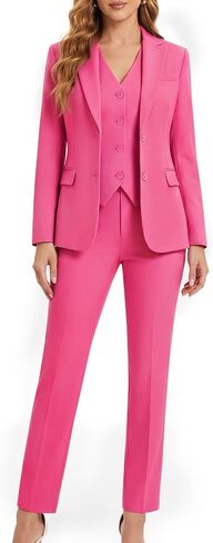 Kelyaa Women's 3 Piece Suit Set Two Button Lady Dressy Business Office Work Tuxedo Professional Blazer Vest and Pants Outfits in Saudi Arabia