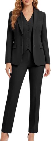 Kelyaa Women's 3 Piece Suit Set Two Button Lady Dressy Business Office Work Tuxedo Professional Blazer Vest and Pants Outfits in Saudi Arabia