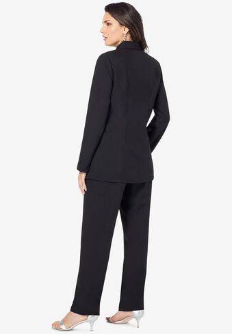 Roaman's Women's Plus Size Long Sleeve Ten-Button Shawl-Collar Pant Suit – 2-Piece Pant Set in Saudi Arabia