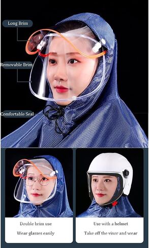 Cycle rain Cape,Womens Ponchos, Oxford Hooded Rain Poncho, Single/Double Windproof Unisex, for Bike, Ebike, Motorcycle, Mobility Scooter Cover in Kuwait