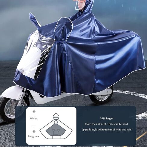 Cycle rain Cape,Womens Ponchos, Oxford Hooded Rain Poncho, Single/Double Windproof Unisex, for Bike, Ebike, Motorcycle, Mobility Scooter Cover in Kuwait