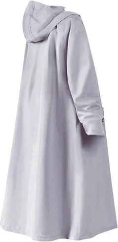 Raincoat for Electric Scooters, Long, Windproof Rain Poncho with Hood, Waterproof for Hiking, Outdoor Activities And Commuting, Gray XL in Saudi Arabia