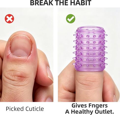 Textured Silicone Finger Covers, Anti Bite Finger Protectors for Skin Picking Nail Biting, 9-Pack Sensory Fidget Finger Sleeves for Anxiety, OCD, Dermatillomania, Adults & Kids in Saudi Arabia