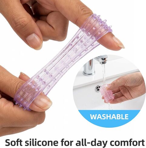 Textured Silicone Finger Covers, Anti Bite Finger Protectors for Skin Picking Nail Biting, 9-Pack Sensory Fidget Finger Sleeves for Anxiety, OCD, Dermatillomania, Adults & Kids in Saudi Arabia