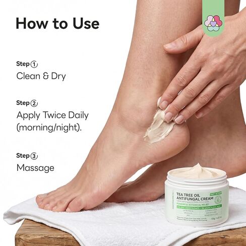 SAVILAND Antifungal Cream FSA-HSA Max Strength: 25% Undecylenic Acid Anti Fungal Cream for Skin Athletes Foot Jock Itch Ringworm Foot Fungus Treatment Comfort with Tea Tree & Oregano Oil 4.23 oz in Kuwait