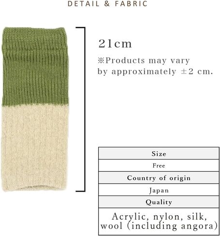 M&M SOCKS(エムアンドエムソックス)] Double Layer Arm Warmers Inner Silk Outer Wool Made in Japan Women 2WAY Design Bicolor HA03 in Kuwait