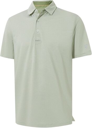 M MAELREG Men's Jacquard Stripe Golf Shirts Quick Dry Performance Short Sleeve Moisture Wicking Polo Shirt for Men in Kuwait