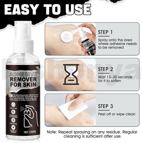 4.06 Oz Medical Adhesive Remover, Skin Adhesive Remover, Adhesive Remover for Skin, Gentle and Non-irritating, Quick-Peeling for Silicone Adhesive, Bandage, Tape and Ostomy Residue in Saudi Arabia