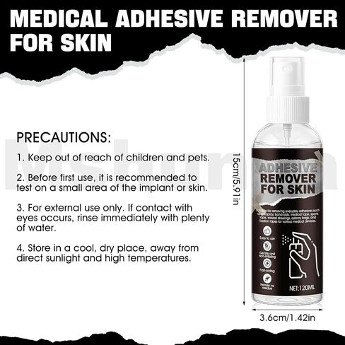 4.06 Oz Medical Adhesive Remover, Skin Adhesive Remover, Adhesive Remover for Skin, Gentle and Non-irritating, Quick-Peeling for Silicone Adhesive, Bandage, Tape and Ostomy Residue in Saudi Arabia