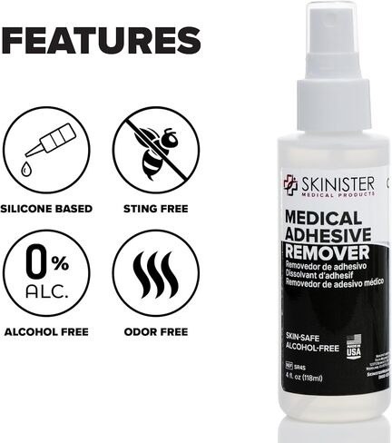 Skinister Adhesive Remover for Skin, 2 Pack – 4oz Each (8oz Total) – Silicone-Based, Hypoallergenic, Sting-Free – for Wig, Ostomy, Tape & Bandage Adhesive Removal in Saudi Arabia