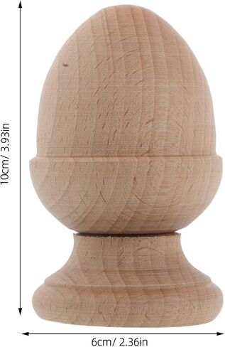 1Pc Wooden Finial Topper for Fence Bed Posts Finials Decorative Newel Post Cap for Curtain Rod End Cap Flagpole Topper DIY Craft for Home Staircases Furniture Mailboxes Deck 3.93x2.36Inch in Saudi Arabia