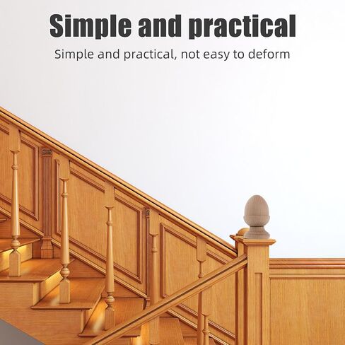 1Pc Wooden Finial Topper for Fence Bed Posts Finials Decorative Newel Post Cap for Curtain Rod End Cap Flagpole Topper DIY Craft for Home Staircases Furniture Mailboxes Deck 3.93x2.36Inch in Saudi Arabia