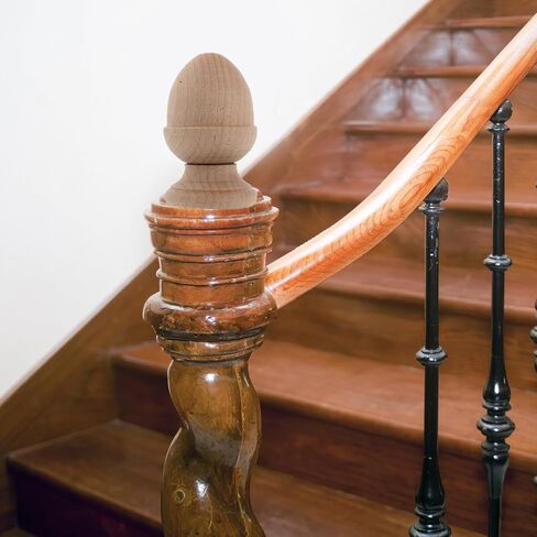 1Pc Wooden Finial Topper for Fence Bed Posts Finials Decorative Newel Post Cap for Curtain Rod End Cap Flagpole Topper DIY Craft for Home Staircases Furniture Mailboxes Deck 3.93x2.36Inch in Saudi Arabia