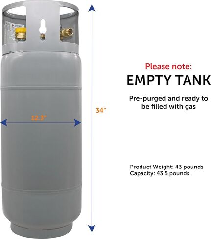 Flame King 43.5LB Steel Forklift Propane Tank with Gauge, DOT and TC Compliant, Rugged-Designed, Larger than Standard Forklift Tanks in Saudi Arabia