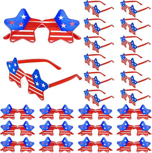 4th of July Star Glasses American Flag Glasses Patriotic Party Favors Gifts for 250th Anniversary Independence Day in Saudi Arabia