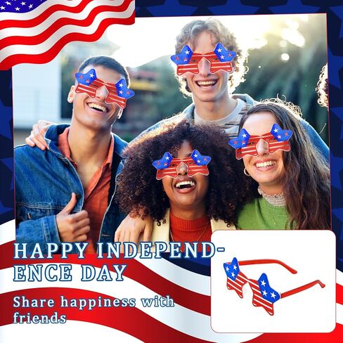 4th of July Star Glasses American Flag Glasses Patriotic Party Favors Gifts for 250th Anniversary Independence Day in Saudi Arabia