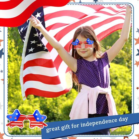 4th of July Star Glasses American Flag Glasses Patriotic Party Favors Gifts for 250th Anniversary Independence Day in Saudi Arabia