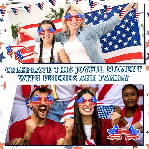 4th of July Star Glasses American Flag Glasses Patriotic Party Favors Gifts for 250th Anniversary Independence Day in Saudi Arabia