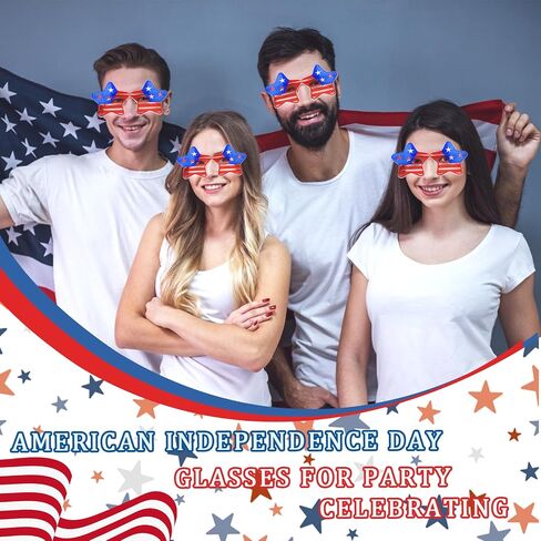 4th of July Star Glasses American Flag Glasses Patriotic Party Favors Gifts for 250th Anniversary Independence Day in Saudi Arabia
