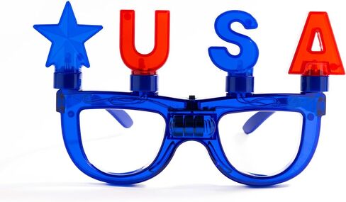 Light Up Star Glasses for Kids – LED Glowing Patriotic Novelty Toy Eyewear Party Favor Accessories for Dress Up, Birthdays & Events (Patriotic RWB, 4 Pack) in Saudi Arabia