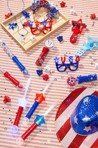 Light Up Star Glasses for Kids – LED Glowing Patriotic Novelty Toy Eyewear Party Favor Accessories for Dress Up, Birthdays & Events (Patriotic RWB, 4 Pack) in Saudi Arabia