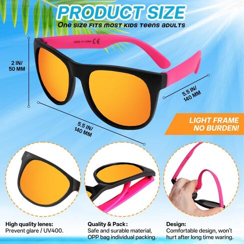 48 Pack Neon Party Sunglasses Bulk, 16 Colors 80's Style Sun Glasses Party Favors for Summer Pool Party Supplies, Carnival, Beach, Classroom Prize, Birthday, Goody Bag Stuffers for Kids Adults in Saudi Arabia