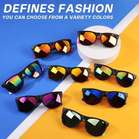 48 Pack Neon Party Sunglasses Bulk, 16 Colors 80's Style Sun Glasses Party Favors for Summer Pool Party Supplies, Carnival, Beach, Classroom Prize, Birthday, Goody Bag Stuffers for Kids Adults in Saudi Arabia