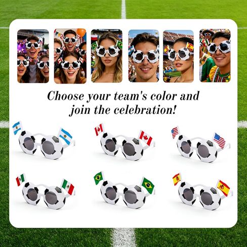 2026 Summer Soccer Event Flag Sunglasses, Funny Party Glasses for Patriotic Sports Fans, Comfortable and Lightweight in Saudi Arabia