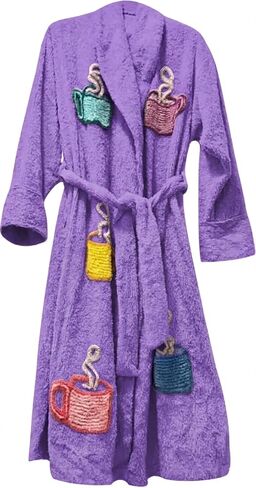 Men's Unisex Fight Tyler Brad Durden Pitt Purple Soft Bathrobe Style Spa Terry Towel Robe Coat in Kuwait