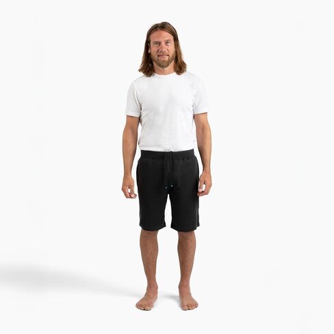 DudeRobe Men’s Black S/M Hooded Robe & S/M Casual SweatShorts with Drawstring from Shark Tank! Comfy & Absorbent Cotton Robe for After Shower in Saudi Arabia