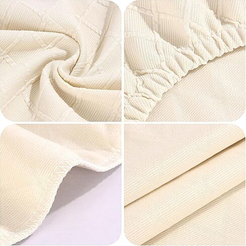 YISUN Stool Covers Round - 4 Pack Waterproof Stretch Seat Slipcover 16-18 Inch Counter Bar Stools, Washable Seat Cushion Slipcover Protector for Kitchen Island Home Bar - Beige in Saudi Arabia