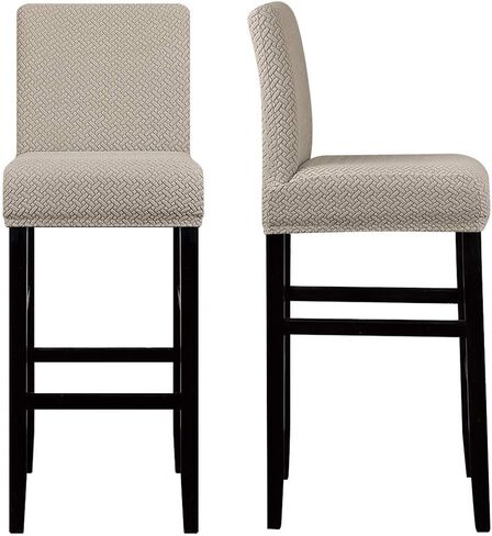 Lellen Bar Stool Covers Set of 2,Stretch Washable Barstool Seat Covers Removable Bar Chair Covers with Backs,Counter Height Bar Stool Chair Covers for Kitchen Dining Room Cafe in Saudi Arabia