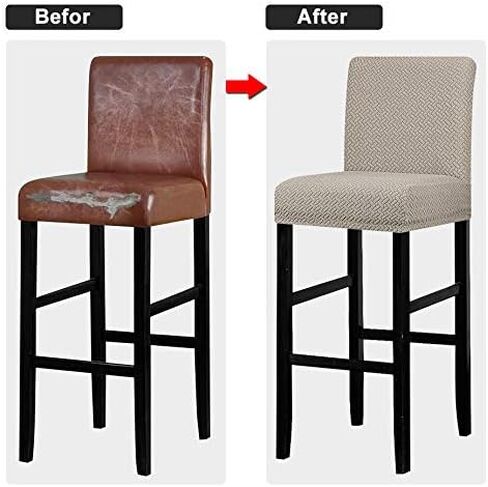 Lellen Bar Stool Covers Set of 2,Stretch Washable Barstool Seat Covers Removable Bar Chair Covers with Backs,Counter Height Bar Stool Chair Covers for Kitchen Dining Room Cafe in Saudi Arabia