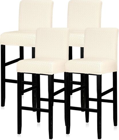 Lellen Bar Stool Covers Set of 2,Stretch Washable Barstool Seat Covers Removable Bar Chair Covers with Backs,Counter Height Bar Stool Chair Covers for Kitchen Dining Room Cafe in Saudi Arabia