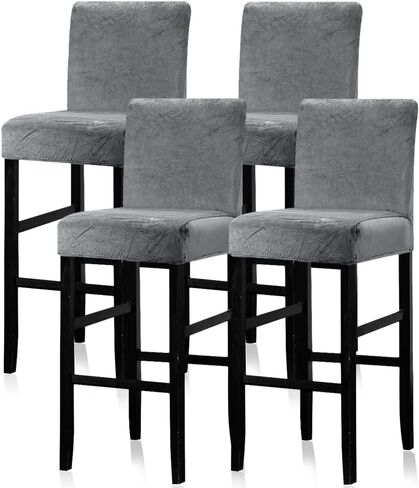 Lellen Bar Stool Covers Set of 2,Stretch Washable Barstool Seat Covers Removable Bar Chair Covers with Backs,Counter Height Bar Stool Chair Covers for Kitchen Dining Room Cafe in Saudi Arabia
