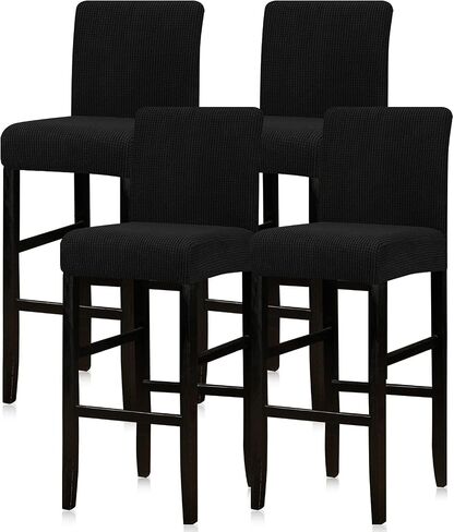 Lellen Bar Stool Covers Set of 2,Stretch Washable Barstool Seat Covers Removable Bar Chair Covers with Backs,Counter Height Bar Stool Chair Covers for Kitchen Dining Room Cafe in Saudi Arabia
