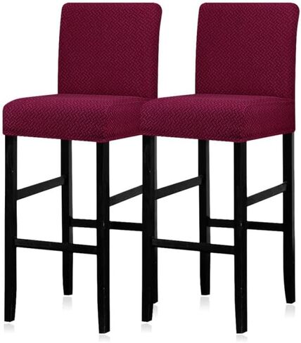Lellen Bar Stool Covers Set of 2,Stretch Washable Barstool Seat Covers Removable Bar Chair Covers with Backs,Counter Height Bar Stool Chair Covers for Kitchen Dining Room Cafe in Saudi Arabia