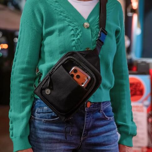 DefenderShield EMF & 5G Radiation Protection Crossbody Bag - Black in Kuwait