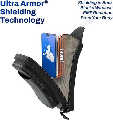 DefenderShield EMF & 5G Radiation Protection Crossbody Bag - Black in Kuwait