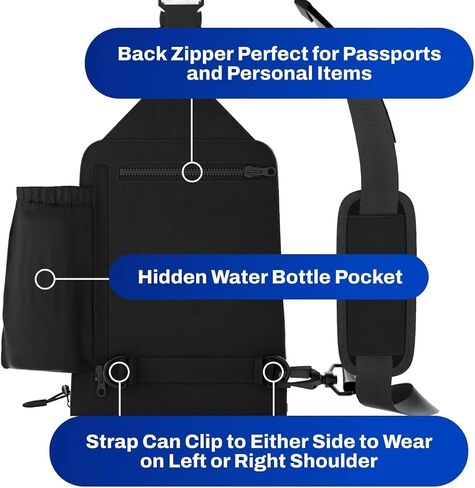 DefenderShield EMF & 5G Radiation Protection Crossbody Bag - Black in Kuwait