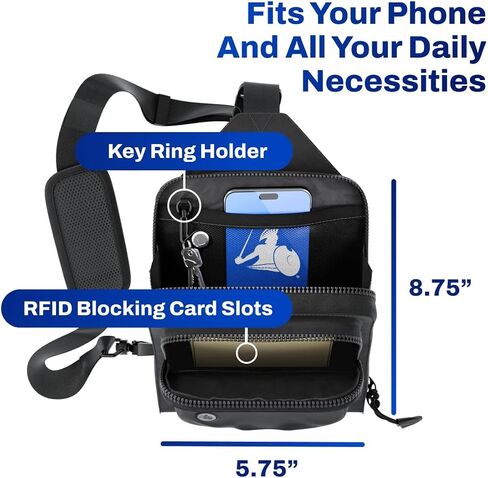 DefenderShield EMF & 5G Radiation Protection Crossbody Bag - Black in Kuwait