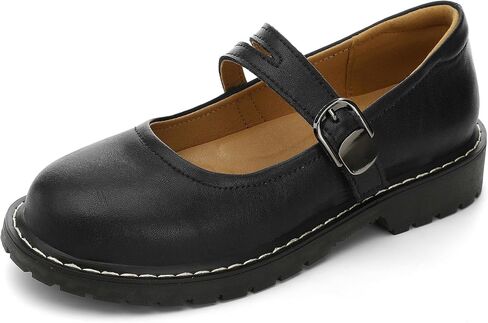 Mary Jane Shoes Women Flats Leather Mary Janes for Women Formal Dress Shoes Oxford Platform Non Slip Casual Round Toe Comfortable for Meeting Party School Work in Kuwait