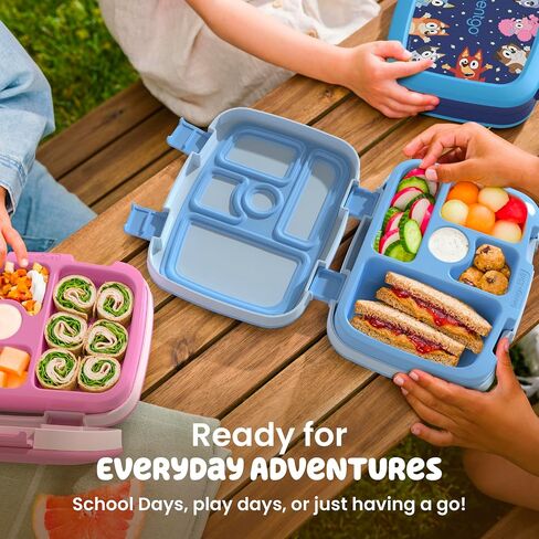 Bentgo + BLUEY Kids Prints Leak-Proof, 5-Compartment Bento-Style Kids Lunch Box - Ideal Portions for Ages 3-7, Durable, Drop-Proof, Dishwasher Safe, & PFAS & BPA-Free Materials (Hearts & Crafts) in Kuwait