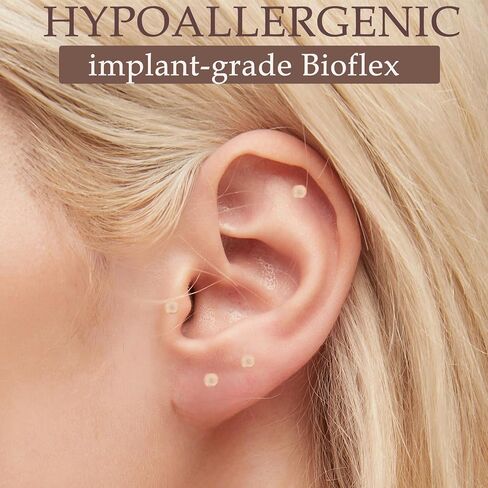 Clear Earrings Plastic Earrings for Sports Work School Surgery MRI Mix Set Plastic Clear Piercing Retainer Piercing Jewelry Clear Cartilage Helix Tragus Conch Daith Ear Lobe Eyebrow Septum Nose Lip Labret Monroe Medusa Piercing Retainer 16G 6mm 8mm 10mm B in Saudi Arabia