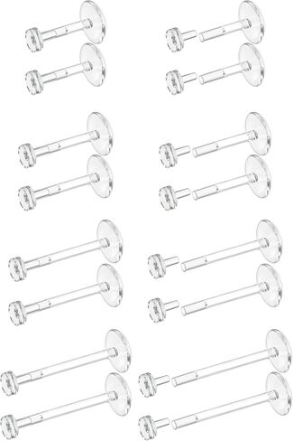 Dochais 16G 18G Clear Earrings Studs Lip Bars Retainer Flexible Acrylic Piercing Retainers Clear Cartilage Helix Stud Earring Labret Tragus Retainers Piercing Jewellery 16Pcs 6mm 8mm 10mm 12mm in Saudi Arabia