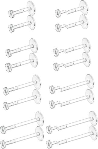 Dochais 16G 18G Clear Earrings Studs Lip Bars Retainer Flexible Acrylic Piercing Retainers Clear Cartilage Helix Stud Earring Labret Tragus Retainers Piercing Jewellery 16Pcs 6mm 8mm 10mm 12mm in Saudi Arabia