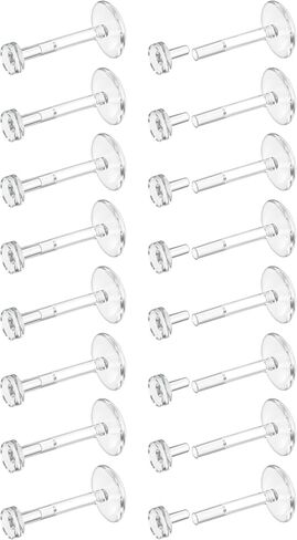 Dochais 16G 18G Clear Earrings Studs Lip Bars Retainer Flexible Acrylic Piercing Retainers Clear Cartilage Helix Stud Earring Labret Tragus Retainers Piercing Jewellery 16Pcs 6mm 8mm 10mm 12mm in Saudi Arabia